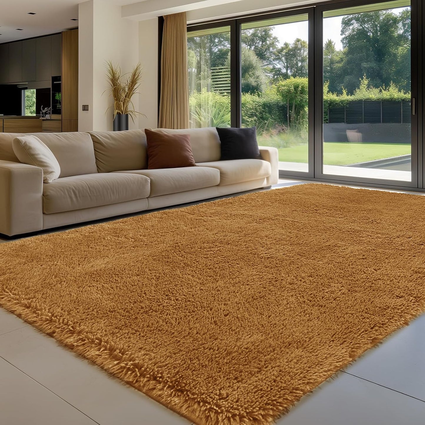 Sour Lemon 10x14 Area Rugs for Bedroom, Fluffy Rugs for Living Room, Large Area Rug Shag Shaggy Carpet Soft Plush Furry Bedside Rug, Machine Washable Area Rugs for Kids Girls Boys Home Decor Anti Slip
