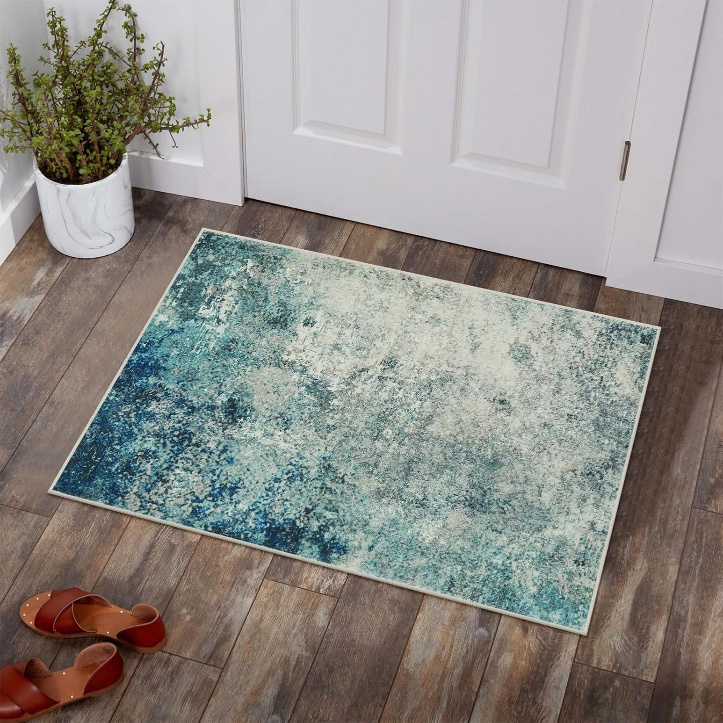 Lahome Modern Abstract Living Room Rug 8x10, Washable 8x10 Area Rugs for Bedroom Stain Resistant Non Slip, Large Red Soft Indoor Carpet for Dining Room Table Home Decor