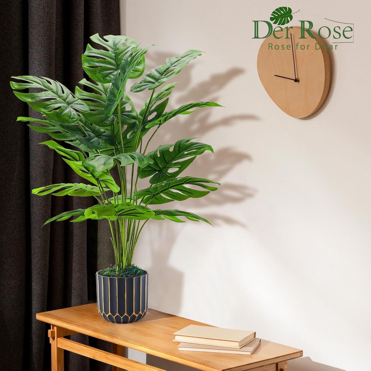 Der Rose Fake Plants Tall 28'' Artificial Monstera Faux Plants Indoor for Living Room Home House Decor