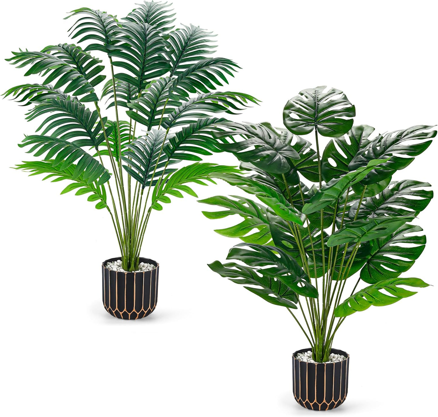 Der Rose Fake Plants Tall 28'' Artificial Monstera Faux Plants Indoor for Living Room Home House Decor